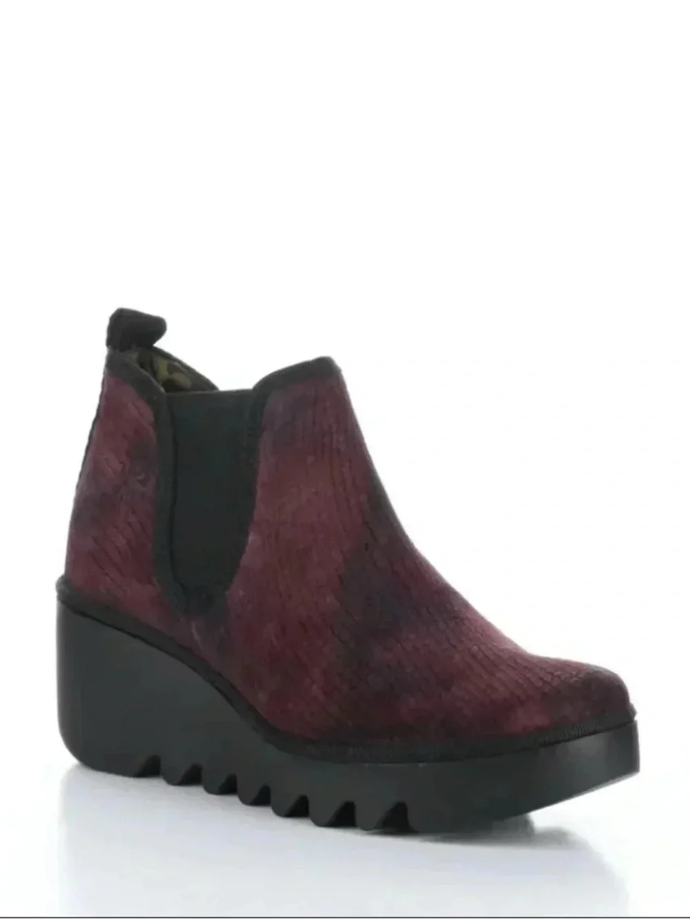 Fly London Byne Suede Chelsea Wedge Booties